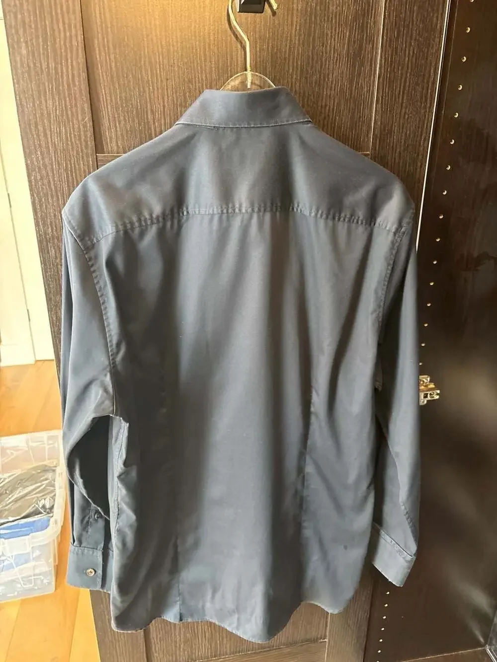 Zanella Men's Navy Blue Long Sleeve Dress Shirt Size 16.5 L - Picture 4 of 11